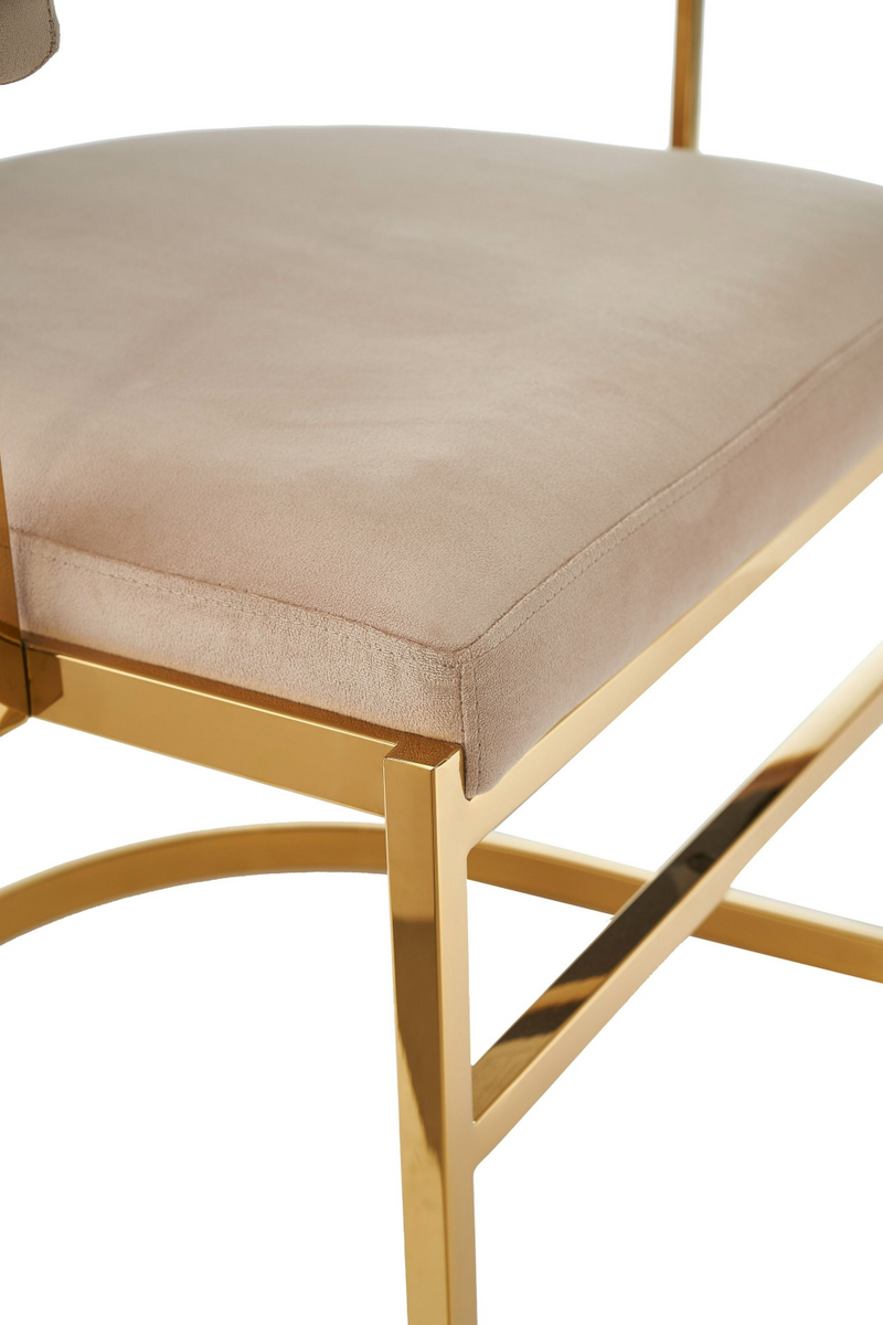 Beige Velvet Gold Dining Frame | OROA Modern Munith | Oroatrade.com