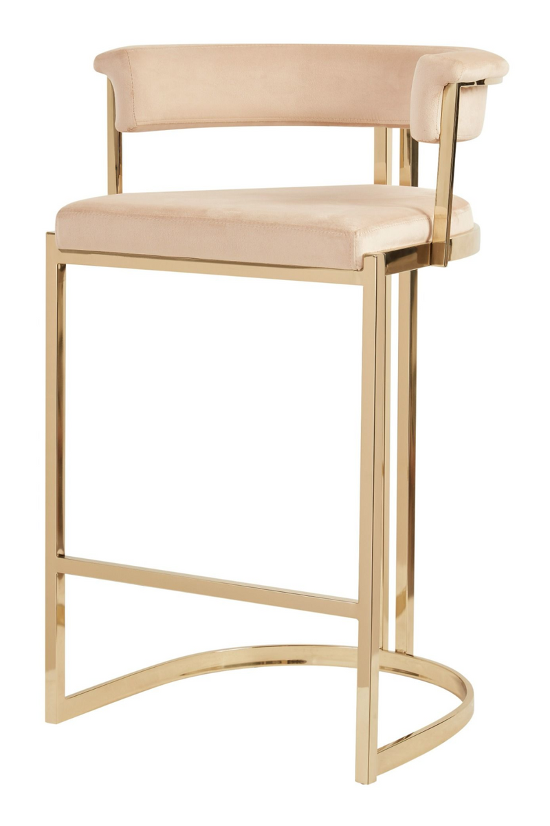 Beige Velvet Counter Stool | OROA Modern Munith | Oroatrade.com