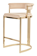 Beige Velvet Counter Stool | OROA Modern Munith | Oroatrade.com