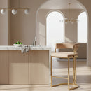 Beige Velvet Counter Stool | OROA Modern Munith