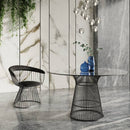 Round Tempered Glass Dining Table | OROA Modern Chandler