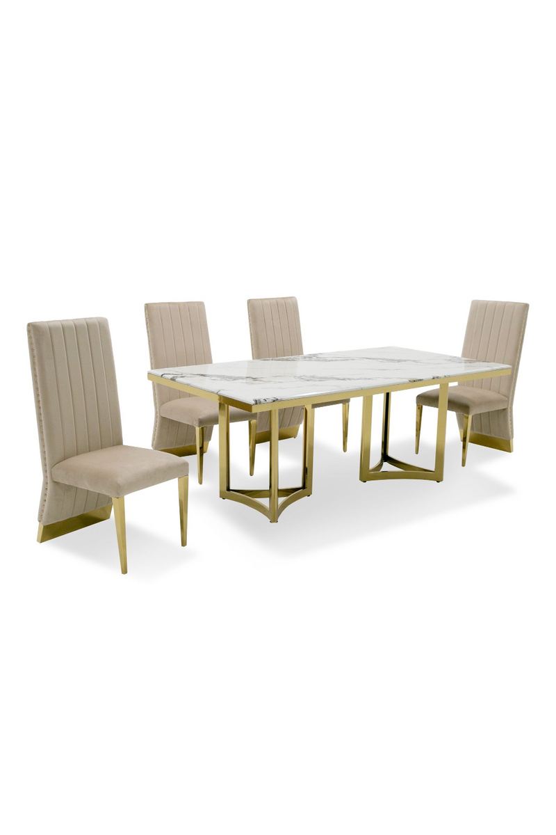 White Marble Top Dining Table | OROA Modern Loomis | Oroatrade.com