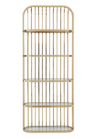 Gold Framed Glass Bookshelf | OROA Modern Doral | Oroatrade.com