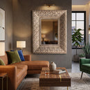 Beige Oriental Carved Mirror | Vical Home Barveire