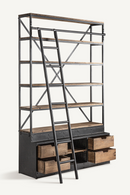 Iron Framed Bookcase with Ladder | Vical Home Ivalo | Oroatrade.com