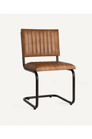 Brown Leather Cantilevered Dining Chair | Vical Home Chadron | Oroatrade.com