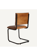 Brown Leather Cantilevered Dining Chair | Vical Home Chadron | Oroatrade.com