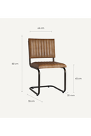 Brown Leather Cantilevered Dining Chair | Vical Home Chadron | Oroatrade.com