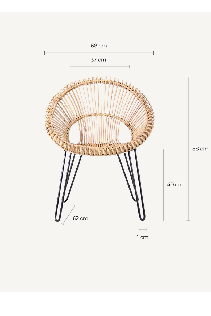 Brown Rattan Round Armchair | Vical Home Alfta | Oroatrade.com