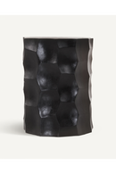 Matte Black Carved Out Stool | Vical Home Lesotto | Oroatrade.com