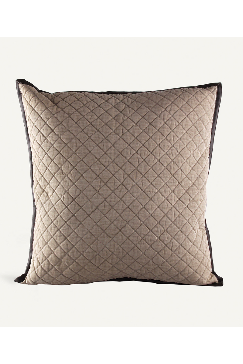 Taupe Cotton Hemmed Cushion | Vical Home Oliver | Oroatrade.com