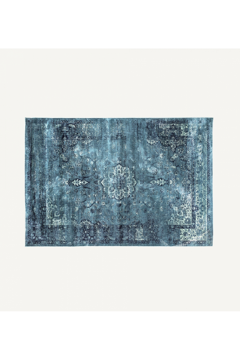 Turquoise Viscose Area Rug 9'6" x 6'6" | Vical Home Mirta | Oroatrade.com