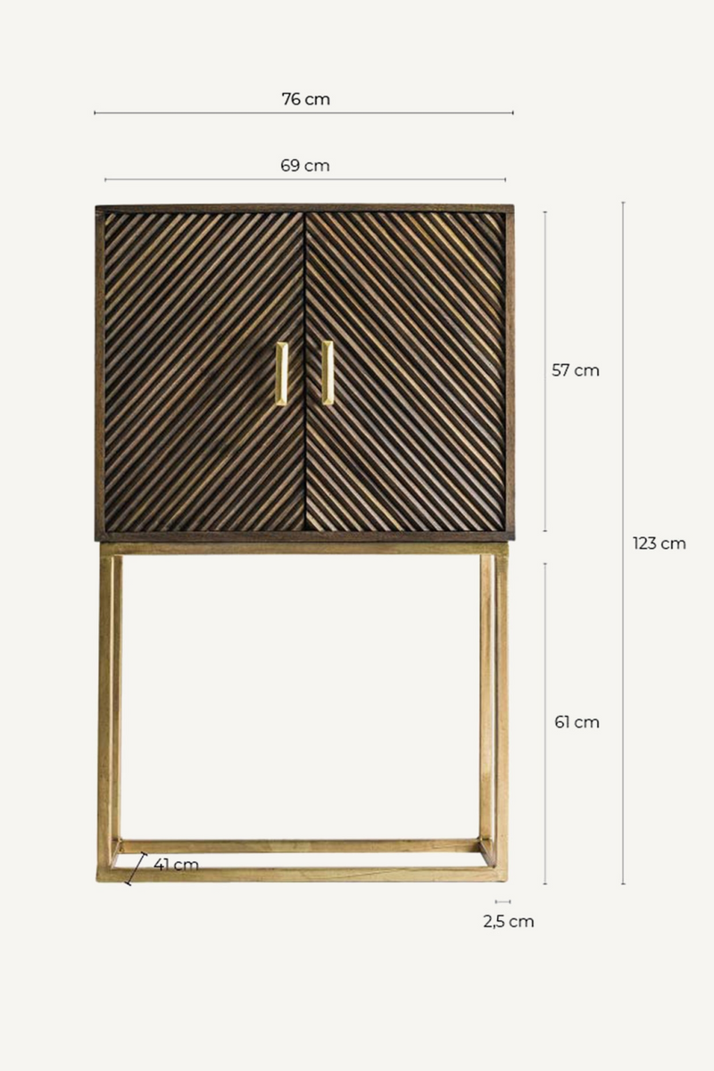 Gold 2-Door Bar Cabinet | Vical Home Kraj | Oroatrade.com