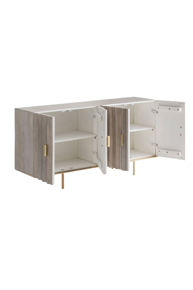 White Ridged 4-Door Sideboard | Vical Home Lure | Oroatrade.com