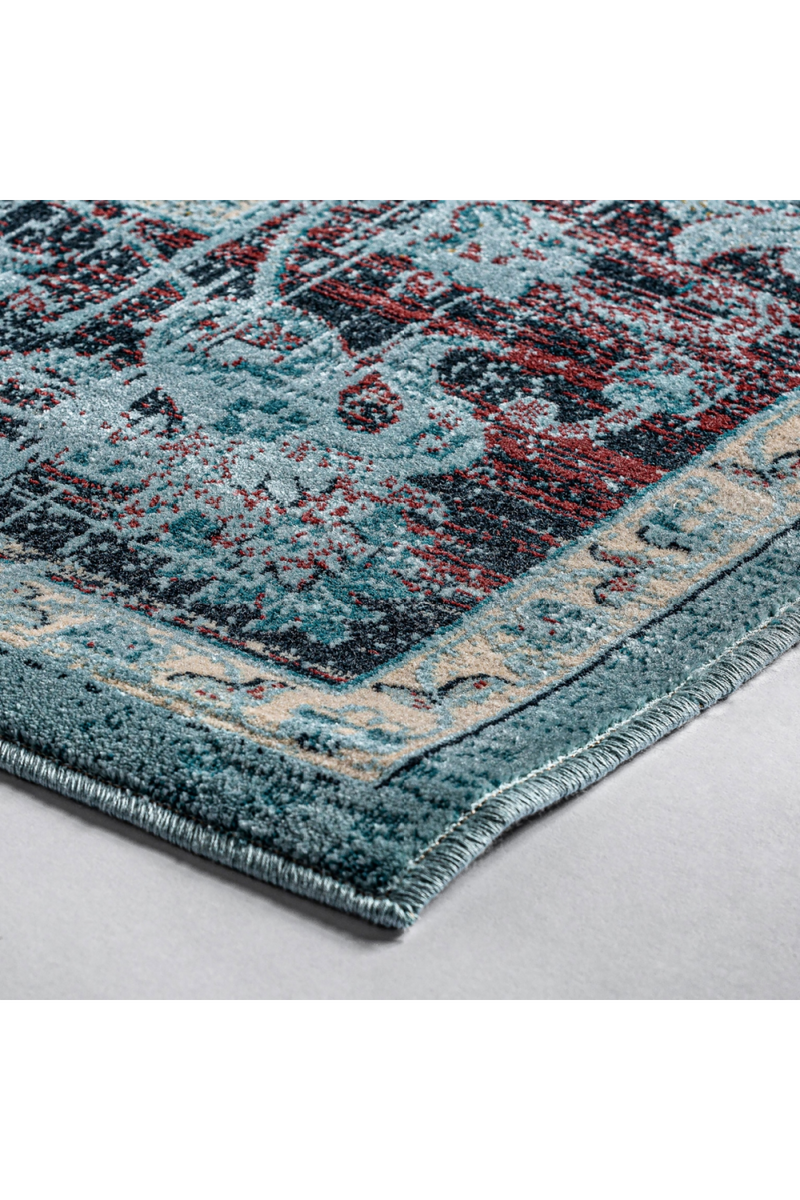 Turquoise Floral Area Rug 7'6" x 5' Suyay Rug | Oroatrade.com