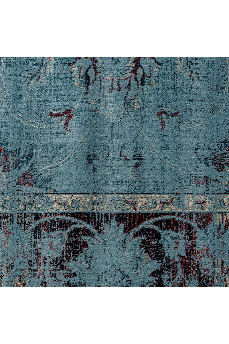 Turquoise Floral Area Rug 7'6" x 5' Suyay Rug | Oroatrade.com