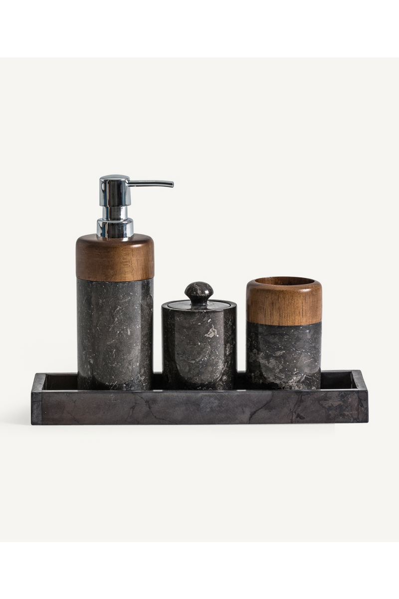 Onyx And Wood Toiletry Set (4) | Vical Home Neptune | Oroatrade.com