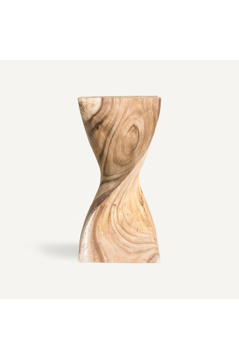 Natural Wooden Twisted Side Table | Vical Home Yendi | Oroatrade.com