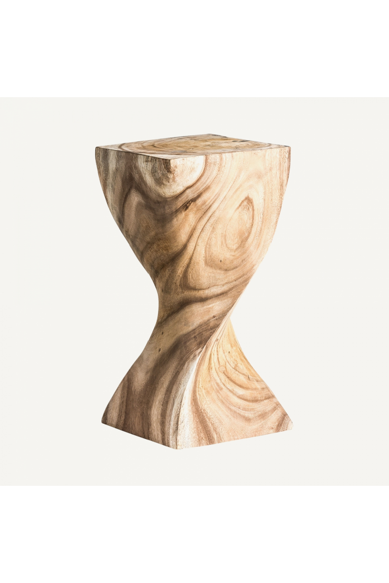 Natural Wooden Twisted Side Table | Vical Home Yendi | Oroatrade.com