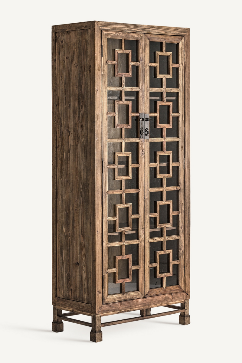 Asian Inspired Pine Display Cabinet | Vical Home Lisbro | Oroatrade.com