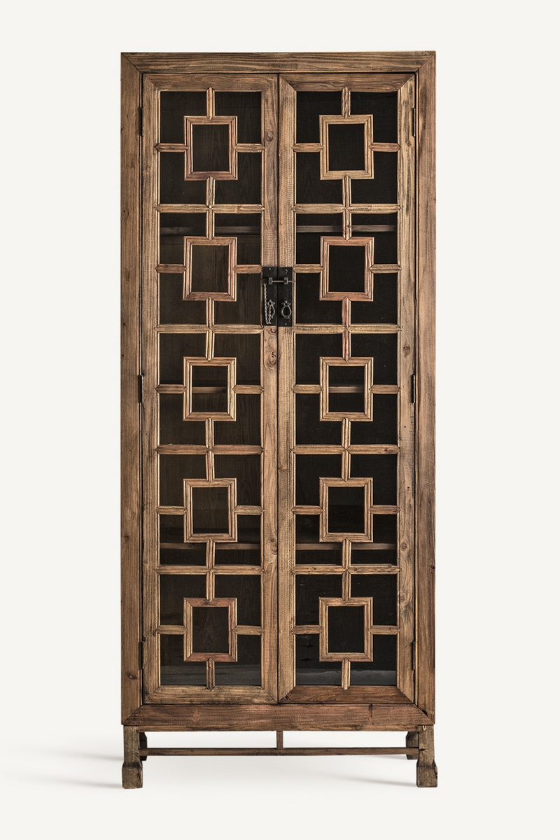 Asian Inspired Pine Display Cabinet | Vical Home Lisbro | Oroatrade.com