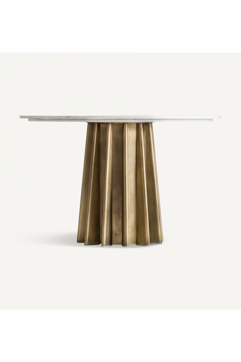 Gold Monopod Marble Dining Table | Vical Home Lezey | Oroatrade.com