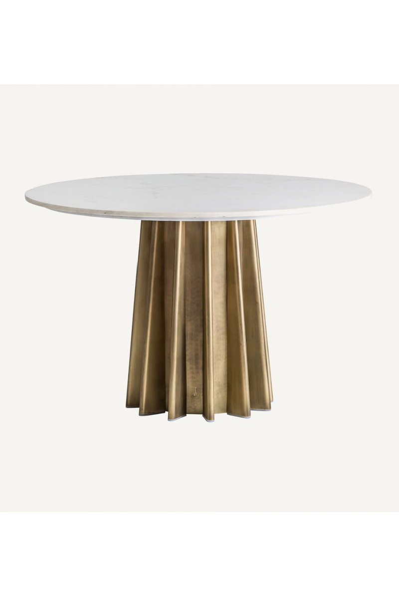 Gold Monopod Marble Dining Table | Vical Home Lezey | Oroatrade.com