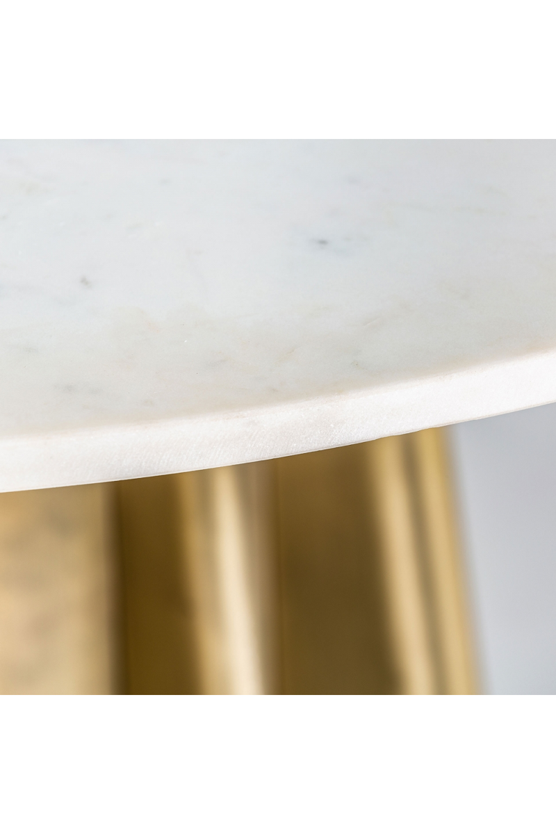 Gold Monopod Marble Dining Table | Vical Home Lezey | Oroatrade.com