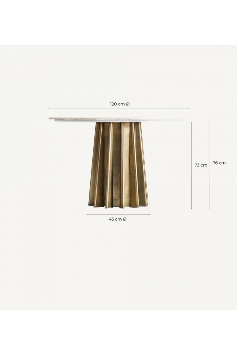 Gold Monopod Marble Dining Table | Vical Home Lezey | Oroatrade.com