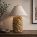 Rope Base Linen Table Lamp | Vical Home Hellimer