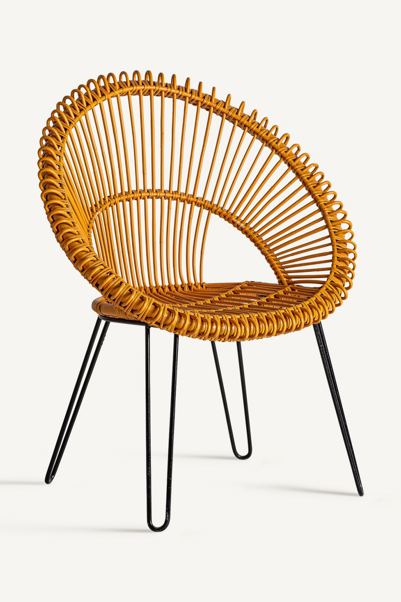 Yellow Rattan Round Armchair | Vical Home Alfta | Oroatrade.com