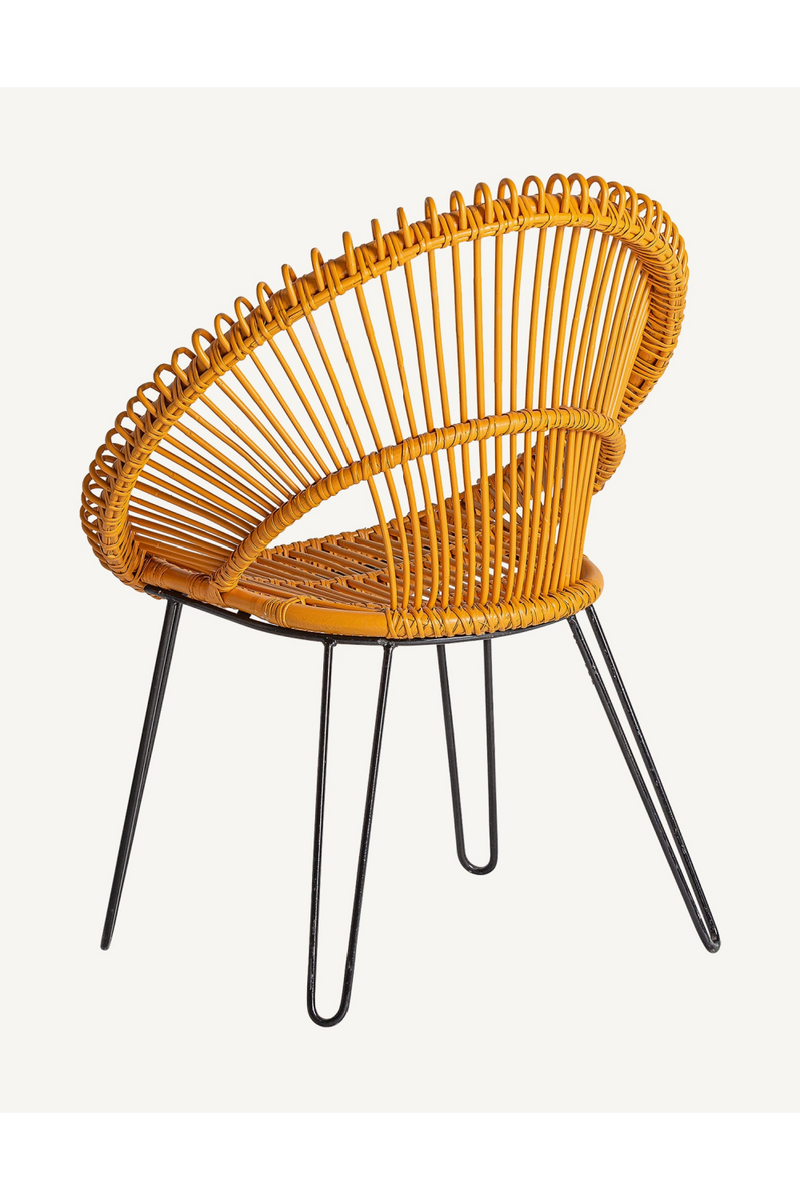 Yellow Rattan Round Armchair | Vical Home Alfta | Oroatrade.com