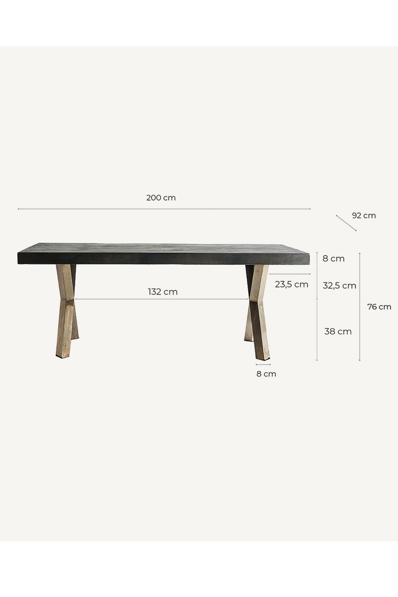 Wooden X-Leg Dining Table | Vical Home Kapie | Oroatrade.com