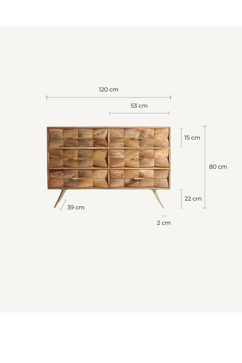 Elm Wood Chest of Drawers | Vical Home Kusel | Oroatrade.com