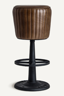 Brown Leather Counter Stool | Vical Home Seney | Oroatrade.com
