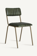 Green Leather Chanelled Dining Chair | Vical Home Chadron | Oroatrade.com