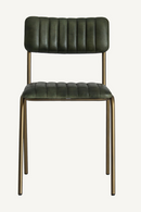Green Leather Chanelled Dining Chair | Vical Home Chadron | Oroatrade.com