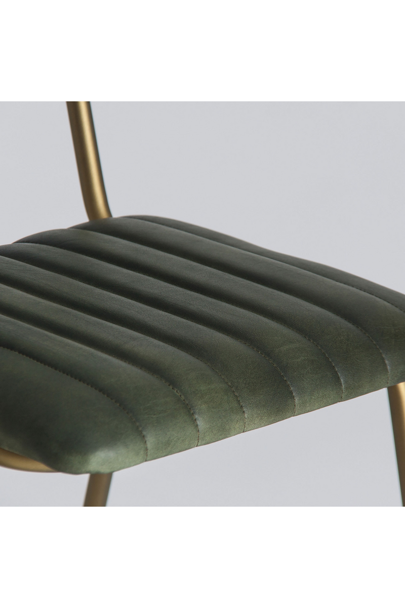 Green Leather Chanelled Accent Chair | Vical Home Chadron | Oroatrade.com