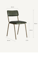 Green Leather Chanelled Dining Chair | Vical Home Chadron | Oroatrade.com