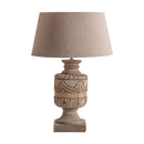 Carved Mango Wood Table Lamp | Vical Home