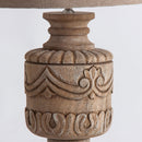 Carved Mango Wood Table Lamp | Vical Home