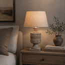 Carved Mango Wood Table Lamp | Vical Home