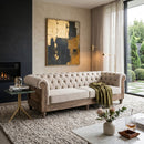 Beige Tufted Chesterfield Sofa | Vical Home Gore