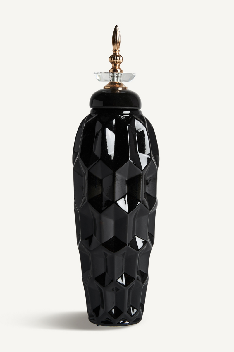 Black Ceramic Oriental Vase L | Vical Home Heyer | Oroatrade.com