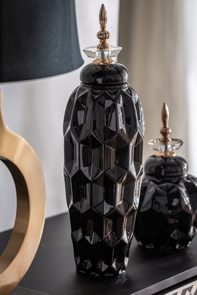 Black Ceramic Oriental Vase L | Vical Home Heyer | Oroatrade.com