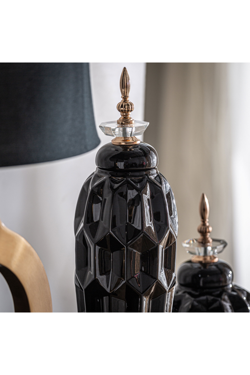 Black Ceramic Oriental Vase L | Vical Home Heyer | Oroatrade.com