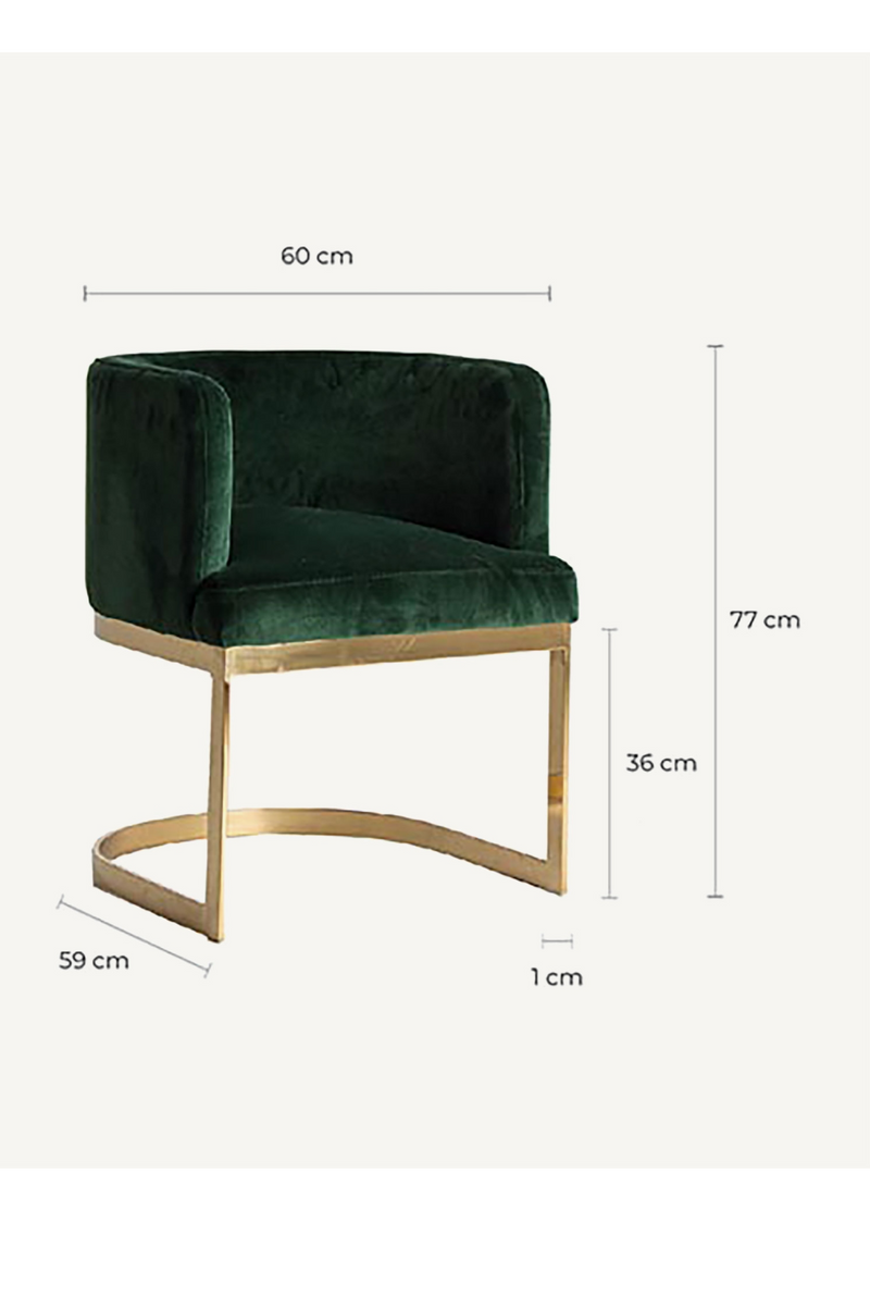 Green Velvet Cantilevered Accent Chair | Vical Home Betliar | Oroatrade.com