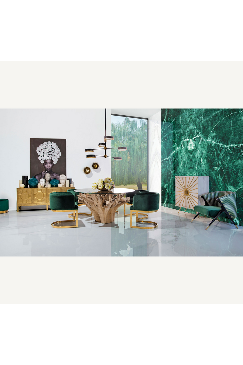 Green Velvet Cantilevered Accent Chair | Vical Home Betliar | Oroatrade.com