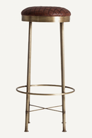 Brown Leather Round Stool | Vical Home Ottawa | Oroatrade.com