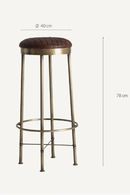 Brown Leather Round Stool | Vical Home Ottawa | Oroatrade.com